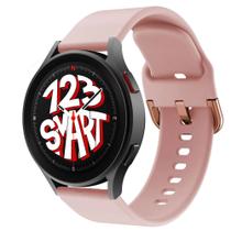 Pulseira de Silicone com Fecho Colorido para Galaxy Watch 5 Watch5 Pro 40mm 44mm 45mm - Rosa Bebê - 123Smart