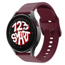 Pulseira de Silicone com Fecho Colorido para Galaxy Watch 5 Watch5 Pro 40mm 44mm 45mm - Vinho - 123Smart