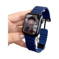 Pulseira De Silicone Com Fecho Magnético Para Apple Watch De 49mm, 45mm, 44mm, 40mm, 41mm, 42mm,