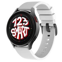 Pulseira de Silicone com Fecho Preto para Galaxy Watch 5 Watch5 Pro 40mm 44mm 45mm - Branco