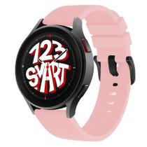 Pulseira de Silicone com Fecho Preto para Galaxy Watch 5 Watch5 Pro 40mm 44mm 45mm - Rosa Claro