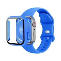 Pulseira De Silicone De 41mm 44mm Para Apple Watch Series 9 8 7 6 5 3 4 SE iWatch Com Estojo De