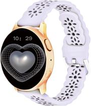 Pulseira de silicone de liberação rápida de 20 mm compatível com relógio Samsung Galaxy 4/Active 2 40 mm 44 mm/ativo, relógio 4 clássico 46 mm 42 mm, relógio 3 41 mm, relógio galáxia 42 mm, pulseira de renda fina macia para mulheres e homens