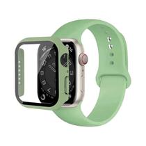 Pulseira de Silicone e Vidro para Apple Watch 40mm, 38mm, 41mm, 42mm, 44mm e 45mm (Série 9)