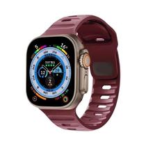Pulseira De Silicone Esportiva De 49mm 45mm 40mm 44mm 42-46mm Para Apple Watch Ultra 3-2 Série 11 10