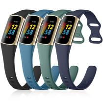 Pulseira de silicone esportiva de reposição para Fitbit Charge 5/6