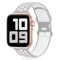 Pulseira de Silicone Esportiva Para Apple Watch - Cinza