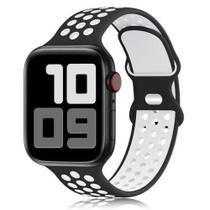 Pulseira de Silicone Esportiva Para Apple Watch - Preto