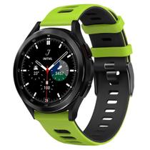 Pulseira de Silicone Esportiva Para Galaxy Watch 4/Galaxy Watch4 Classic - Verde Limão Com Preto