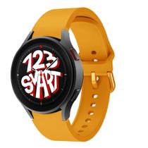 Pulseira de Silicone Exclusiva para Galaxy Watch 5 Watch5 Pro 40mm 44mm 45mm - Mostarda