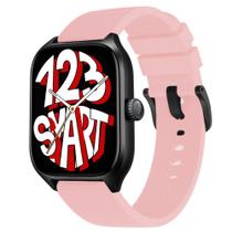 Pulseira de Silicone Fecho Preto compatível com GTS4 A2168 / GTS 4 Mini A2176 - Rosa Claro