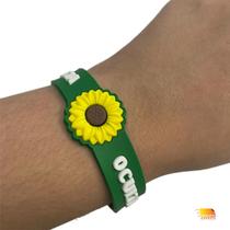 Pulseira de Silicone Girassol Deficiência Oculta Ajustável