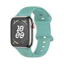 Pulseira De Silicone Gravada Para Apple Watch 11 10 9 8 7 6 5 4 SE iWatch Ultra 3 49mm 45mm 41mm