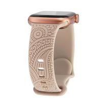 Pulseira De Silicone Gravada Para Apple Watch 38mm 40mm 41mm 42mm 46mm Sport Loop Compatível Com as