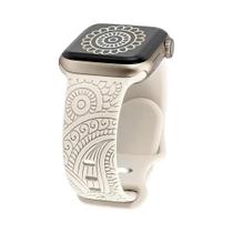 Pulseira De Silicone Gravada Para Apple Watch 38mm 40mm 41mm 42mm 46mm Sport Loop Compatível Com as