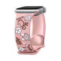 Pulseira De Silicone Gravada Para Apple Watch 42mm 40mm 44mm Compatível Com Série 11 10 9 8 SE Ultra