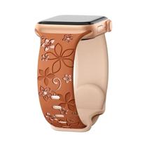 Pulseira De Silicone Gravada Para Apple Watch Série 9 7 6 5 4 3 2 SE Ultra 38mm 40mm 41mm 42mm 44mm