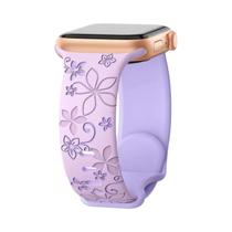 Pulseira De Silicone Gravada Para Apple Watch Série 9 7 6 5 4 3 2 SE Ultra 38mm 40mm 41mm 42mm 44mm