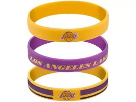 Pulseira de Silicone Los Angeles Lakers (Kit C/3 Unidades)