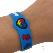 Pulseira de Silicone Quebra-Cabeça Autismo Colorida Diversas Cores