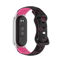 Pulseira De Silicone Respirável Com Flores 3D Gravadas Para Xiaomi Band 9 NFC Smart Watch