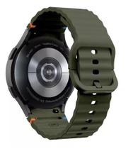 Pulseira De Silicone Ridge 3 Cores Compatível Com Galaxy Watch 4 5 6 7 Fe 40mm 42mm 43mm 44mm 45mm 46mm 47mm Classic Pro Cor Verde Militar