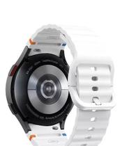 Pulseira De Silicone Ridge 3 Cores Marca 123smart Compatível Com Galaxy Watch 4 5 6 7 Fe 40mm 42mm 43mm 44mm 45mm 46mm 47mm Classic Pro Cor Branco