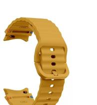 Pulseira De Silicone Ridge 3 Cores Marca 123smart Compatível Com Galaxy Watch 4 5 6 7 Fe 40mm 42mm 43mm 44mm 45mm 46mm 47mm Classic Pro Cor Mostarda
