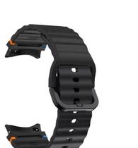 Pulseira De Silicone Ridge 3 Cores Marca 123smart Compativel Com Galaxy Watch 4 5 6 7 Fe 40mm 42mm 43mm 44mm 45mm 46mm 47mm Classic Pro Cor Preto