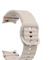 Pulseira De Silicone Ridge 3 Cores Marca 123smart Compatível Com Galaxy Watch 4 5 6 7 Fe 40mm 42mm 43mm 44mm 45mm 46mm 47mm Classic Pro Cor Starlight