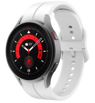 Pulseira de Silicone Ridge Exclusiva para Galaxy Watch 4 Watch4 e Watch 5 Watch5 - Branco - 123Smart