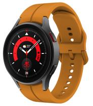 Pulseira de Silicone Ridge Exclusiva para Galaxy Watch 4 Watch4 e Watch 5 Watch5 - Mostarda - 123Smart