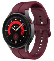 Pulseira de Silicone Ridge Exclusiva para Galaxy Watch 4 Watch4 e Watch 5 Watch5 - Vinho - 123Smart