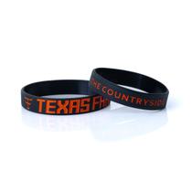 Pulseira De Silicone Texas Farm - Pl001 - Preto/ Laranja