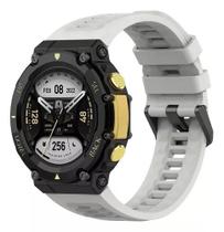 Pulseira De Silicone TPU Marca 123smart Compativel Com T rex 2 Cor Cinza Pulseira De Silicone TPU Marca 123smart Compativel Com T rex 2 Cor Cinza