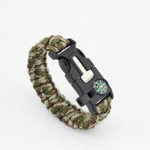 Pulseira De Sobrevivência Paracord Apito Bússola Pederneira Pulseira De Sobrevivência Paracord Apito Bússola Pederneira