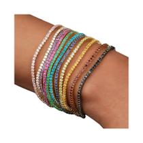 Pulseira de Strass com 11 Pedras Brilhantes - Elástica e Requintada