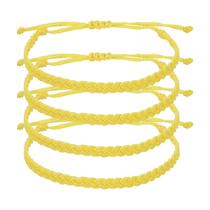 Pulseira de tecido ajustável MECCANIXITY Braided Rope amarela x4 Pulseira de tecido ajustável MECCANIXITY Braided Rope amarela x4