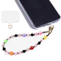 Pulseira de telefone Lostars Marble Beaded Colorful Smiley