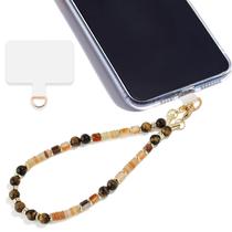 Pulseira de telefone Lostars Marble Beaded Light Yellow Tiger Eyes