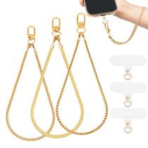 Pulseira de telefone Xfilm, pacote com 3 unidades, metal dourado, antifurto Pulseira de telefone Xfilm, pacote com 3 unidades, metal dourado, antifurto