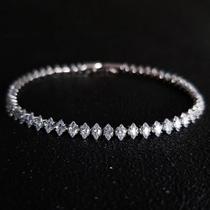 Pulseira De Tênis Com Corte Oval Marquise Em Prata Para Mulheres, Joia De Luxo Para Presentes De Pulseira De Tênis Com Corte Oval Marquise Em Prata Para Mulheres, Joia De Luxo Para Presentes De