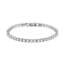 Pulseira De Tênis De Zircônia Prateada 2.5/3/4/5mm, Joia De Moda Punk Com Cristais Deslumbrantes
