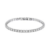 Pulseira De Tênis De Zircônia Prateada 2.5/3/4/5mm, Joia De Moda Punk Com Cristais Deslumbrantes