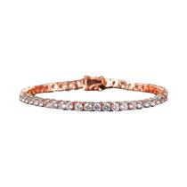 Pulseira De Tênis Dourada Cravejada Com Cristais Para Mulheres, Joia De Casamento De Luxo Estilo