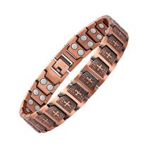 Pulseira De Terapia Magnética De Cobre Puro Masculina, 3500 Gauss, 3X Força, Presente De Natal