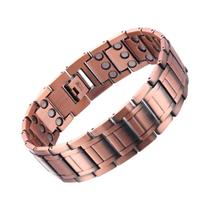 Pulseira De Terapia Magnética De Cobre Puro Masculina, 3500 Gauss, 3X Força, Presente De Natal