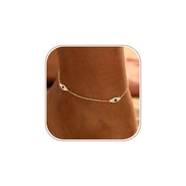 Pulseira de tornozelo JIKASI banhada a ouro 14K Evil Eye à prova d'água