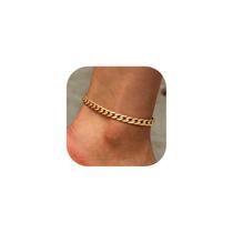Pulseira de Tornozelo U7 Ajustável 21,5-26,5 cm Banhada a Ouro
