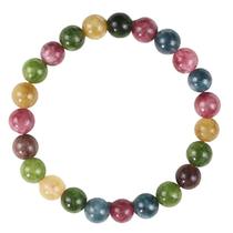 Pulseira de turmalina para homens e mulheres, miçangas redondas de 8 mm